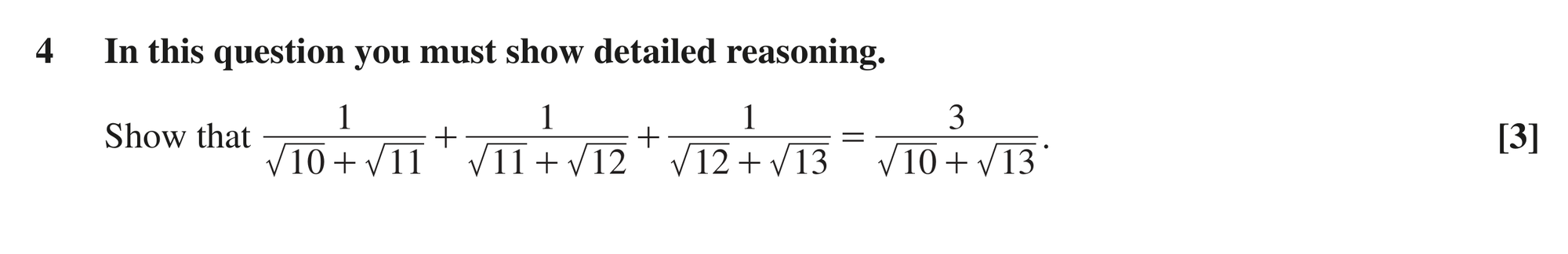 Question 4 — Indices and Surds — OCR MEI June 2019