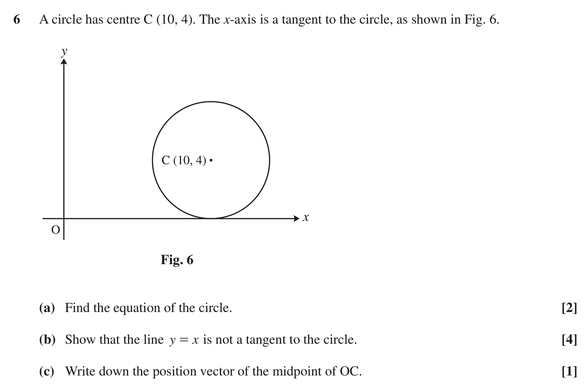 Question 6 — Circles — OCR MEI June 2019