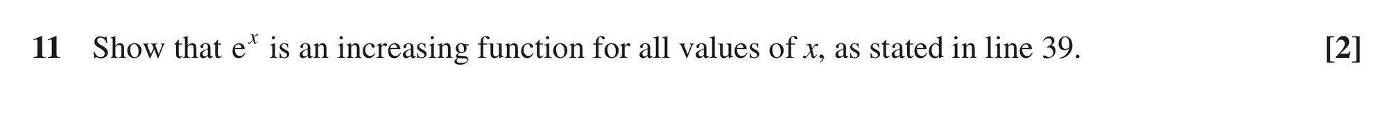 Question 11 — Differentiation, Proof, Exponentials — OCR MEI October 2020