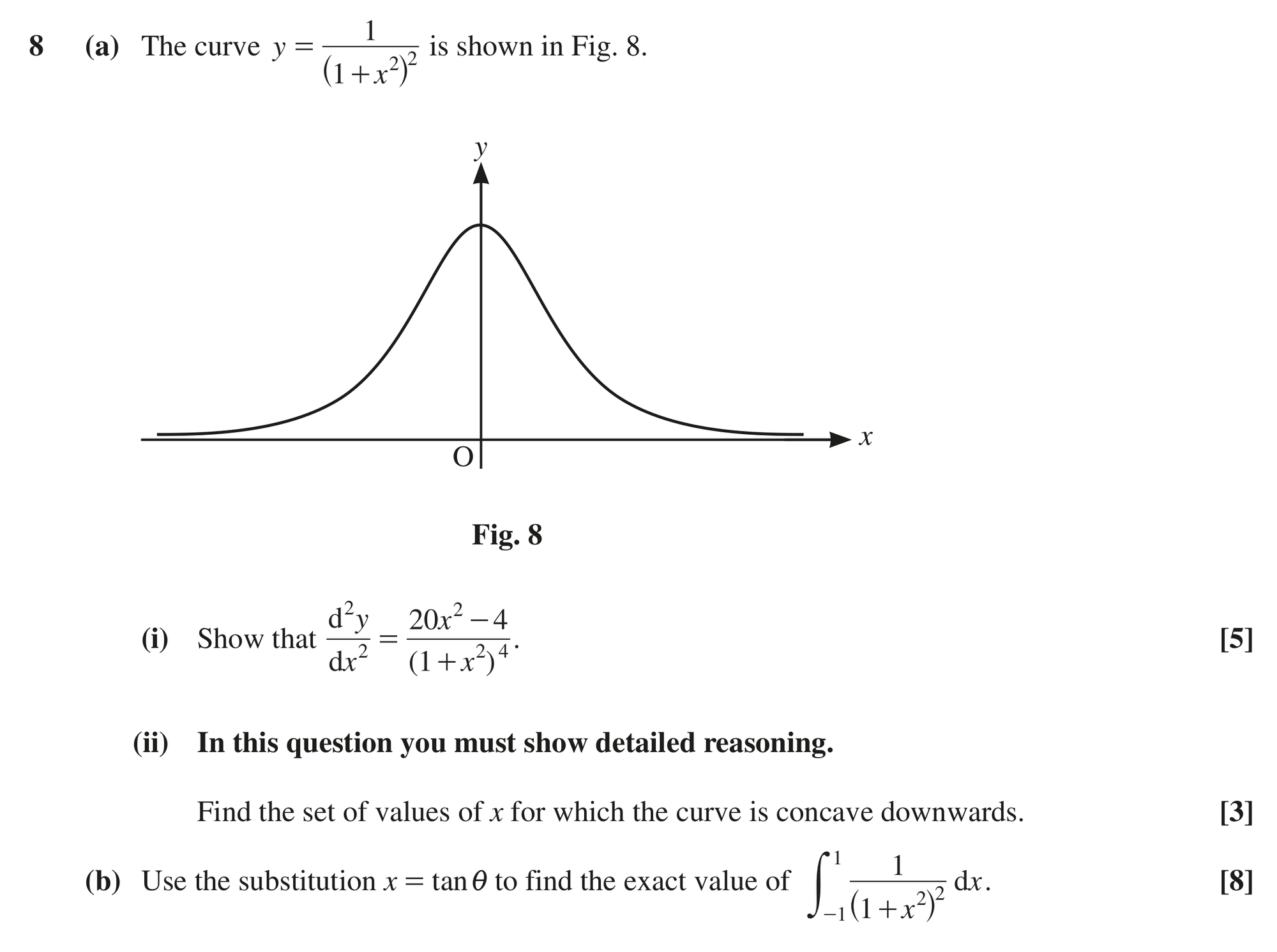 Question 8 — Differentiation, Integration — OCR MEI October 2020
