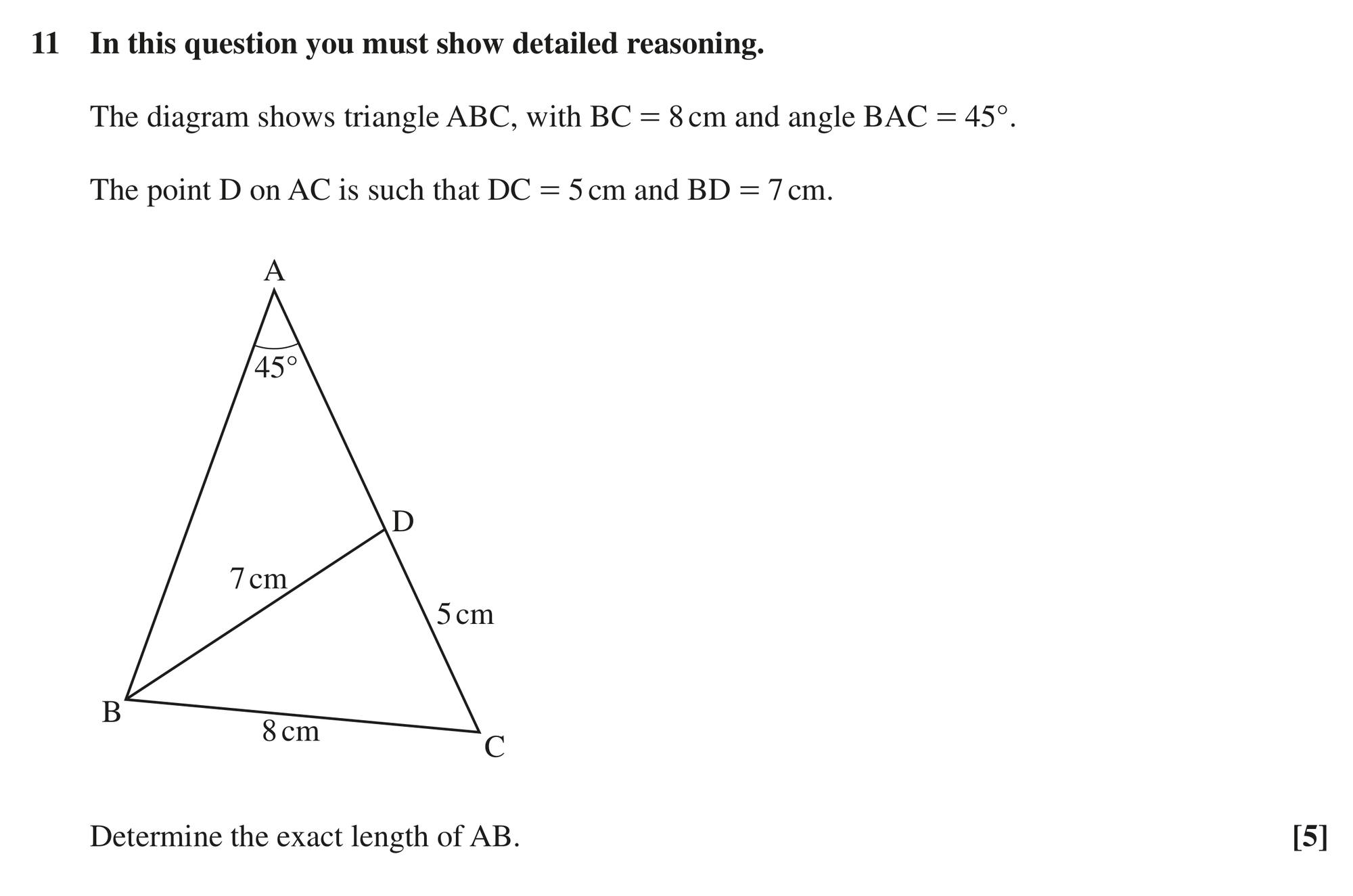 Question 11 — Triangles — OCR MEI October 2021