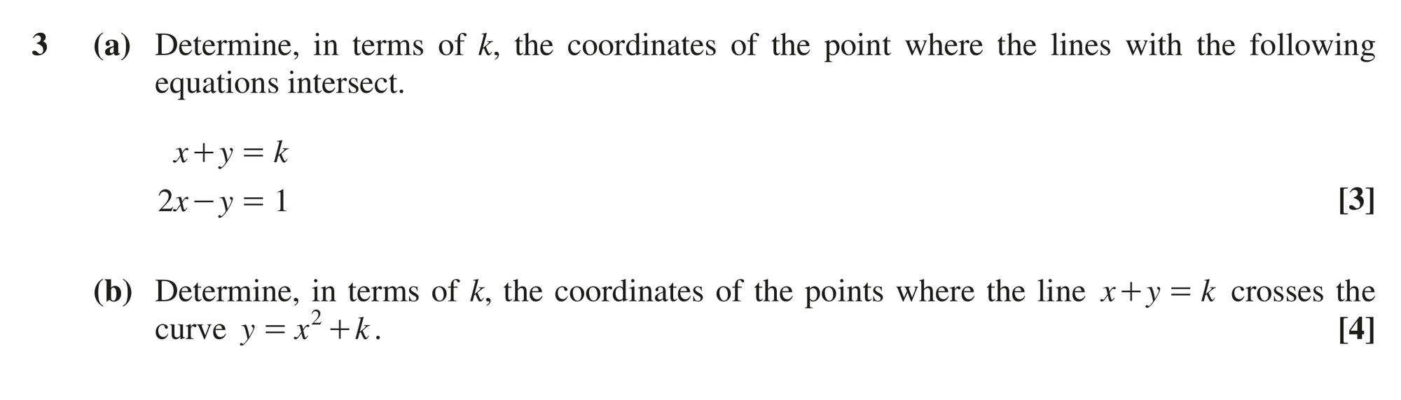 Question 3 — Algebra, Coordinate Geometry — OCR MEI October 2021