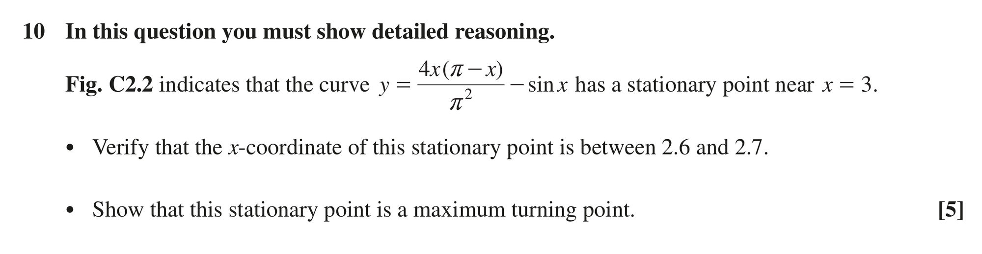 Question 10 — Differentiation, Numerical Methods — OCR MEI June 2022