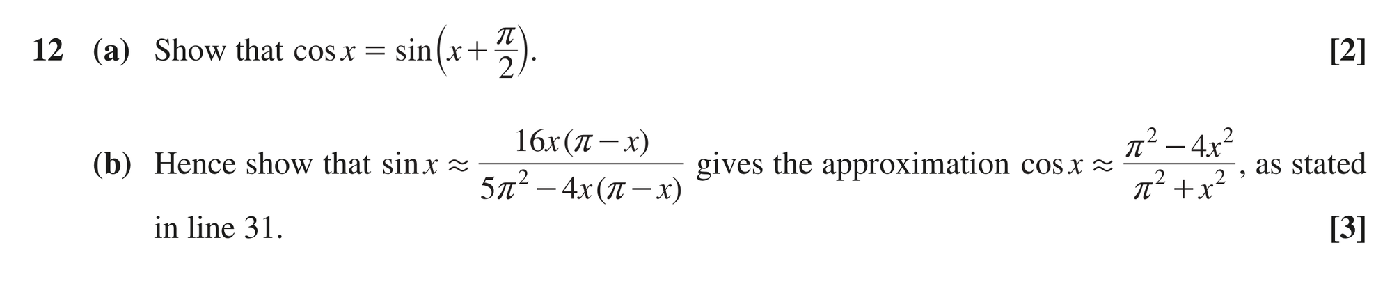 Question 12 — Trig, Proof — OCR MEI June 2022
