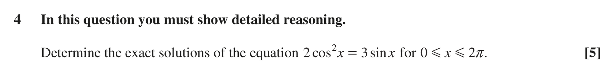 Question 4 — Trig — OCR MEI June 2022