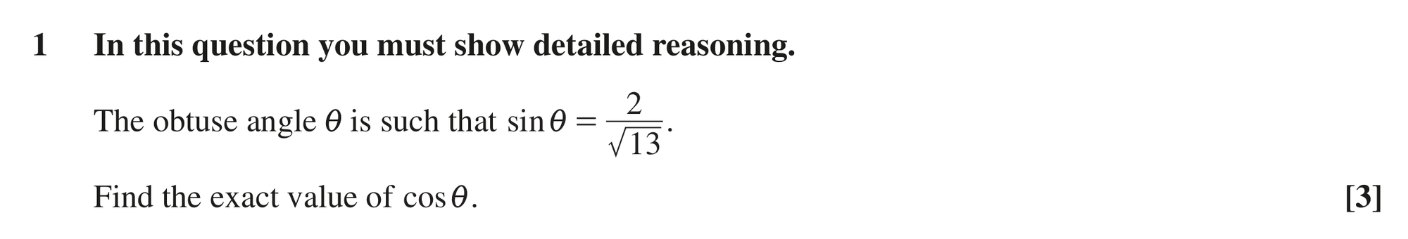 Question 1 — Trig — OCR MEI June 2023