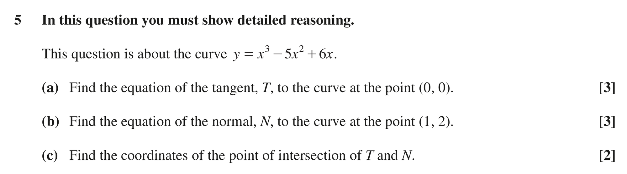 Question 5 — Differentiation — OCR MEI June 2023