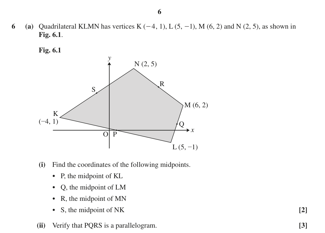 Question 6 — Coordinate Geometry, Vectors — OCR MEI June 2023