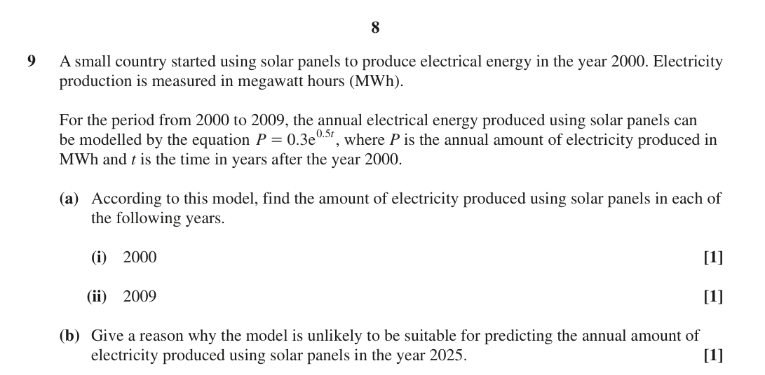 Question 9 — Exponentials, Graph Sketching, Differentiation — OCR MEI June 2023