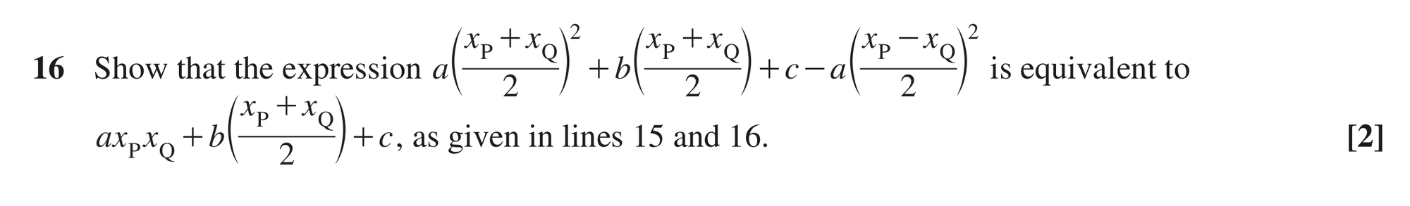 Question 16 — Proof, Quadratics — OCR MEI June 2024
