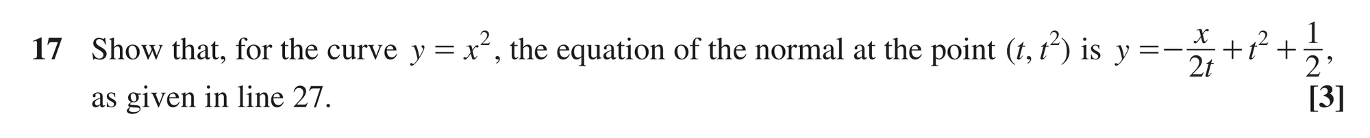 Question 17 — Differentiation, Quadratics, Coordinate Geometry, Proof — OCR MEI June 2024