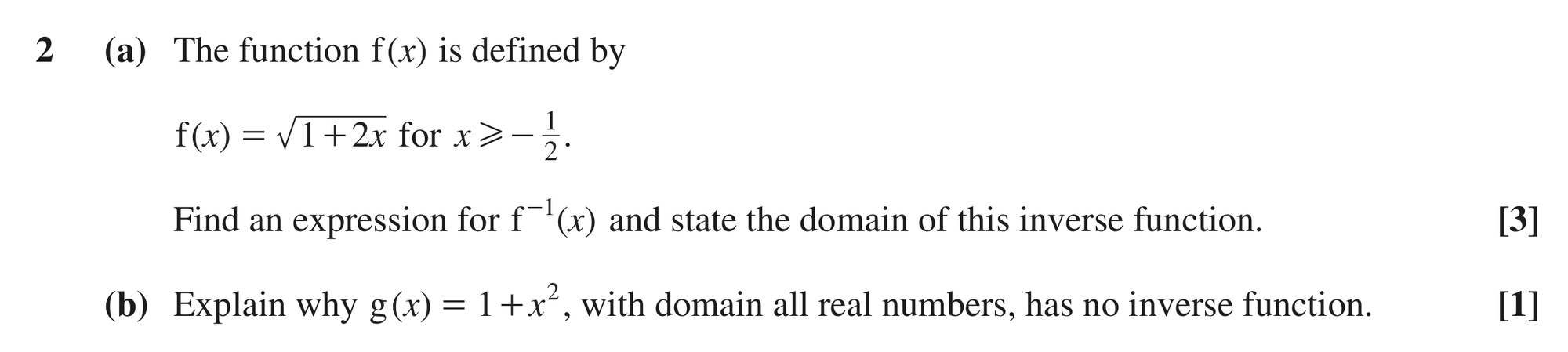 Question 2 — Functions — OCR MEI June 2024