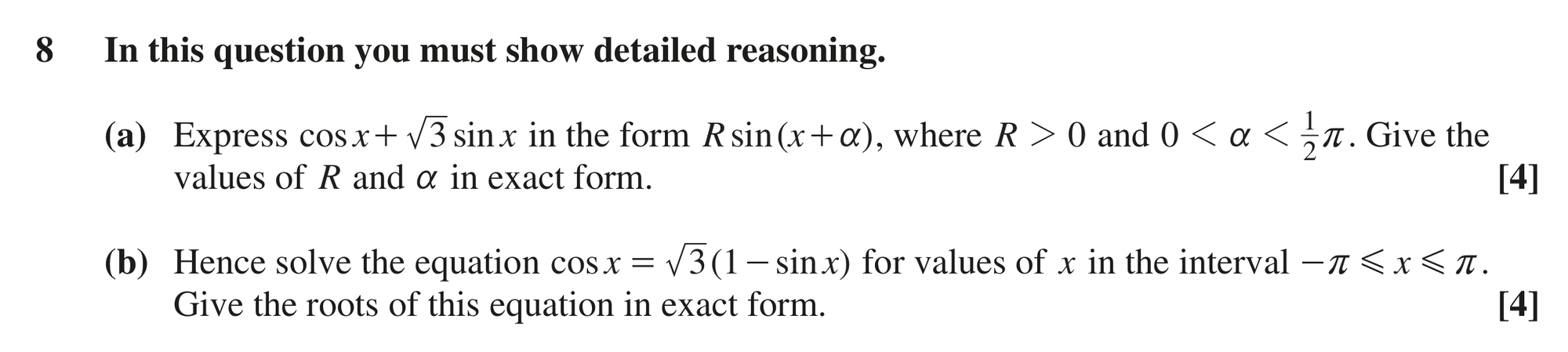 Question 8 — Trig — OCR MEI June 2024